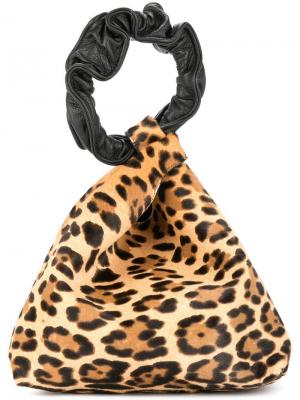 Клатч с леопардовым принтом Elena Ghisellini. Цвет: коричневый