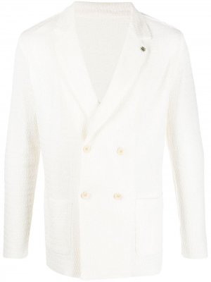 Фактурный двубортный пиджак Manuel Ritz. Цвет: белый