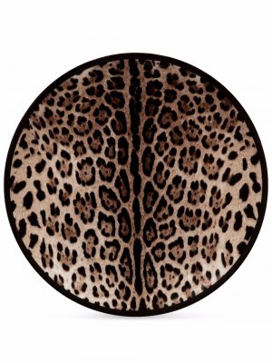 Тарелка с леопардовым принтом Dolce & Gabbana. Цвет: белый