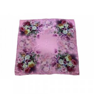Платок ,105х105 см, фиолетовый, розовый Tranini. Цвет: фиолетовый/синий/розовый/лиловый