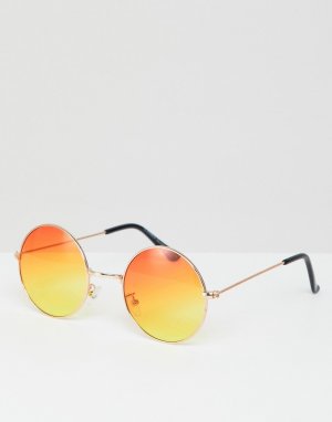 Круглые солнцезащитные очки с эффектом омбре -Оранжевый 7X