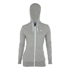 Толстовка (WMNS) Club Full Zip Hoody Swoosh 'Grey', серый Nike