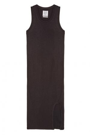 Черное трикотажное платье-миди Zoe Karssen. Цвет: черный