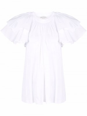 Блузка с оборками на рукавах Alexander McQueen. Цвет: белый