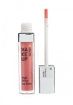 Блеск для губ Make Up Factory High Shine Lip Gloss  тон 38 радужный абрикос. Цвет: розовый
