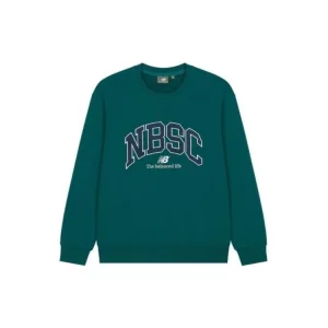 Пуловер с круглым вырезом и принтом логотипа, толстовка длинными рукавами, топы унисекс, зеленый 5CC44333-GRN New Balance
