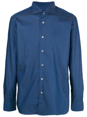 Рубашка шамбре Borriello. Цвет: синий