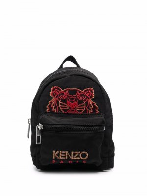 Embroidered Tiger Head mini backpack Kenzo. Цвет: черный