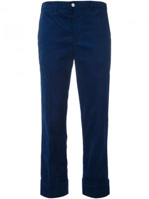 Укороченные брюки Julien David. Цвет: синий