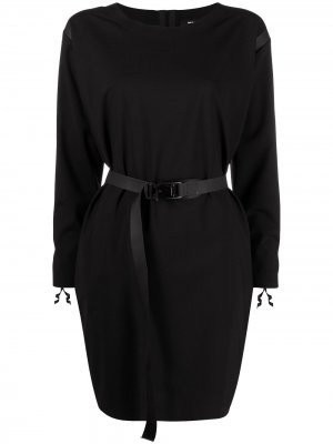 Платье с длинными рукавами и поясом Dsquared2. Цвет: черный
