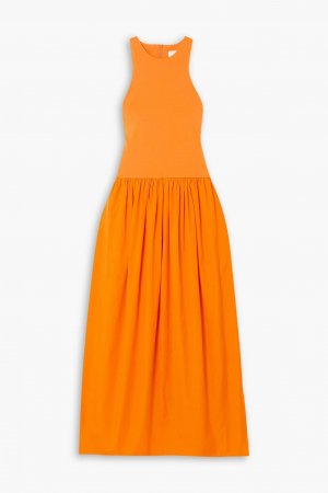 Платье макси из эластичного трикотажа и хлопкового поплина ESSE STUDIOS, оранжевый Studios