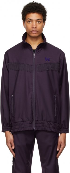 Пурпурная спортивная куртка c бахромой NEEDLES