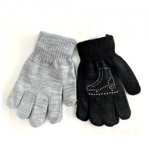 Комплект перчаток YO! R-216/G/B/16. Цвет: черный/серый