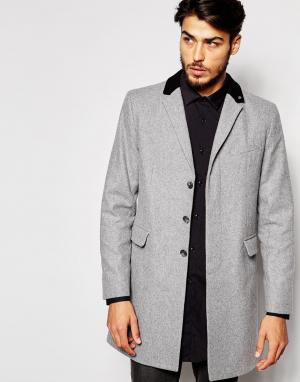Шерстяное пальто Made in London Peter Werth. Цвет: светло-серый