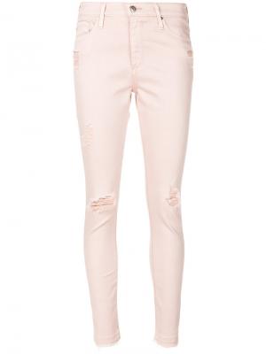 Облегающие рваные джинсы Ag Jeans. Цвет: розовый