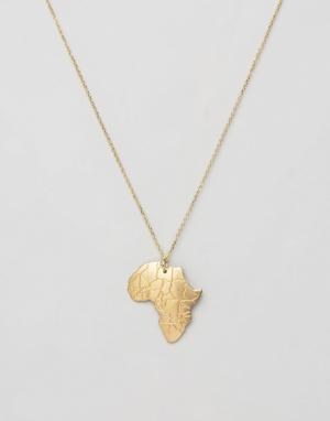 Ожерелье с подвеской Rock N Rose Africa 'N'. Цвет: золотой