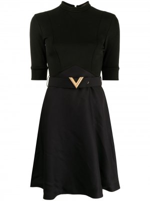 Платье pre-owned с короткими рукавами и логотипом Louis Vuitton. Цвет: черный