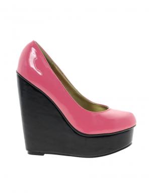 Розовые туфли с контрастным каблуком Sugarfree Nikki Sugarree Shoes. Цвет: розовый