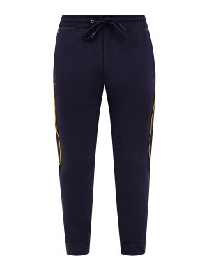 Спортивные брюки с контрастной окантовкой и логотипом BIKKEMBERGS. Цвет: синий