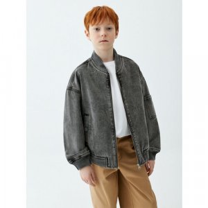 Джинсовая куртка , размер 122, серый Sela. Цвет: серый