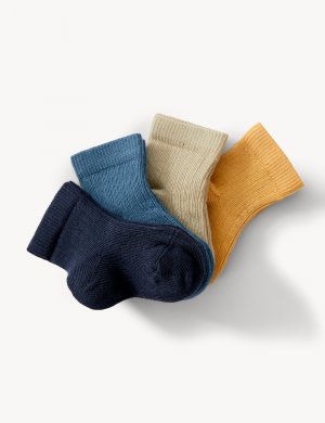 4 пары детских носков в рубчик из хлопка (0–3 года) , мульти Marks & Spencer