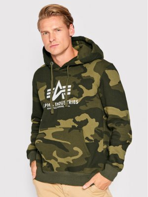 Толстовка обычного кроя , зеленый Alpha Industries