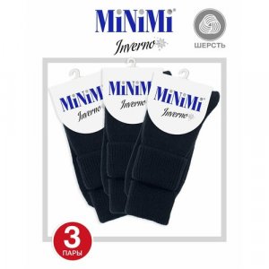 Носки , 3 пары, размер 0 (one size), черный MiNiMi. Цвет: черный