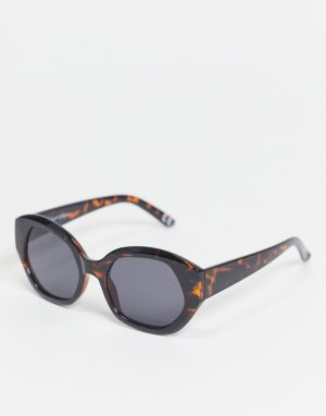 Солнцезащитные очки в стиле унисекс круглой черепаховой оправе -Коричневый цвет Jeepers Peepers