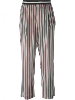 Полосатые брюки с завышенной талией Mauro Grifoni. Цвет: серый