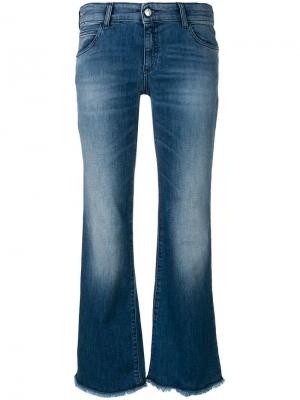 Расклешенные джинсы с выбеленным эффектом Emporio Armani. Цвет: синий