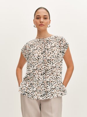 Блуза комбинированная с принтом LALIS