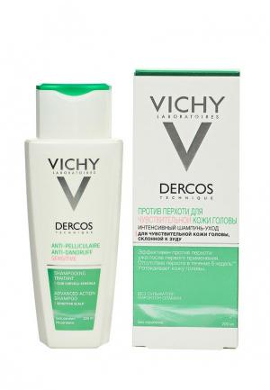 Шампунь Vichy Интенсивный Dercos, против перхоти, для чувствительной кожи головы, 200 мл. Цвет: белый