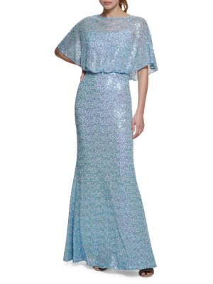Платье-накидка с пайетками, голубой Vince Camuto