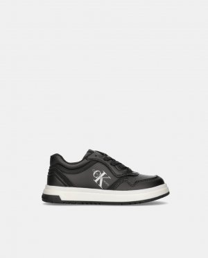 Низкие кроссовки в форме корзинки для мальчика с логотипом и шнуровкой , черный Calvin Klein