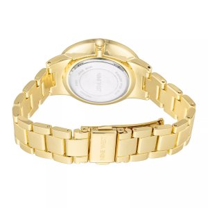 Женские золотистые часы-браслет с хрустальными акцентами Nine West