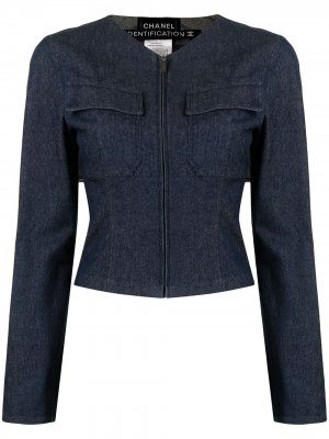 Джинсовая куртка 2000-х годов Chanel Pre-Owned. Цвет: синий