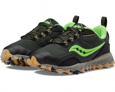 Кроссовки  Peregrine 12 Shield Trail Running Shoes, цвет Black/Slime Saucony