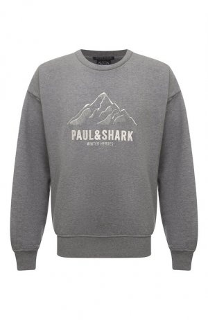 Хлопковый свитшот Paul&Shark. Цвет: серый