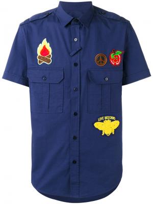Рубашка с короткими рукавами Love Moschino. Цвет: синий