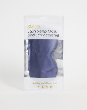 Набор из маски для сна и резинки волос синего цвета SMUG-Голубой Smug