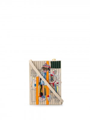 Клатч с вышивкой Basquiat Olympia Le-Tan. Цвет: нейтральные цвета