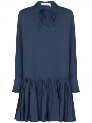 Платье мини с воротником поло See by Chloé. Цвет: синий