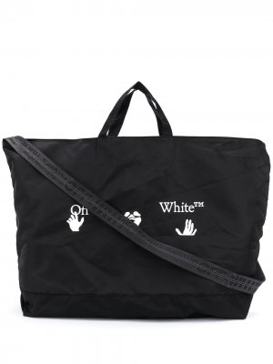 Большая сумка-тоут с логотипом Off-White. Цвет: черный