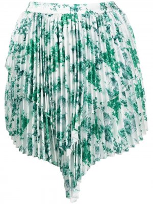 Плиссированная юбка с цветочным принтом Wandering. Цвет: белый