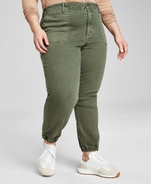 Модные джинсовые брюки-джоггеры больших размеров , зеленый And Now This