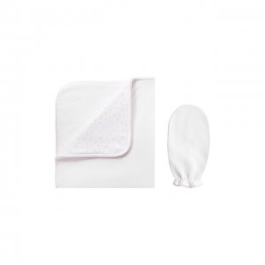 Комплект из полотенца и рукавицы Kissy. Цвет: розовый