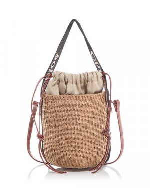 Большая плетеная сумка-тоут Basket из коллаборации с Mifuko Woody Chloe, цвет Tan/Beige Chloé