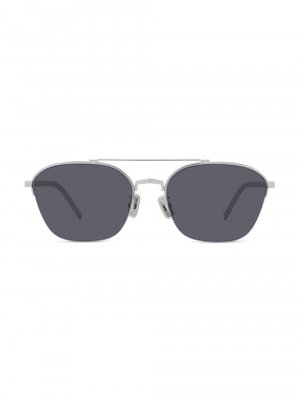 Солнцезащитные очки-авиаторы Logo Temple 57MM, серебряный Givenchy