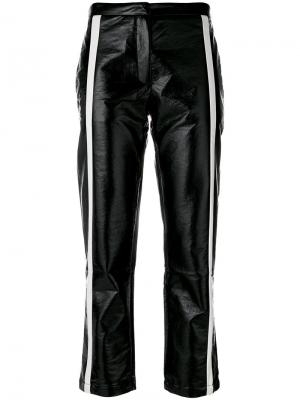 Укороченные брюки с полосками сбоку 8pm. Цвет: чёрный