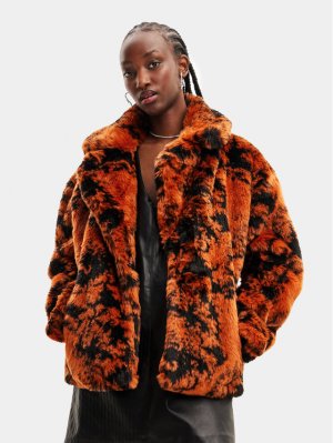 Меховое пальто , оранжевый Desigual